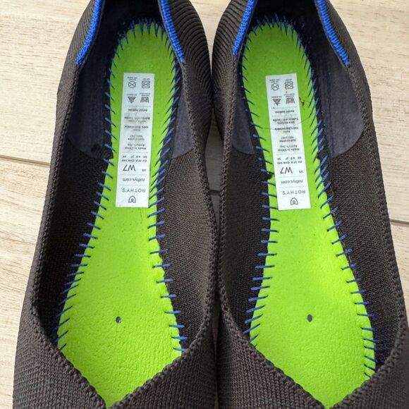 Rothy's Daily Flat Women's 7 Black Sustainable Washable Shoes - Picture 8 of 10